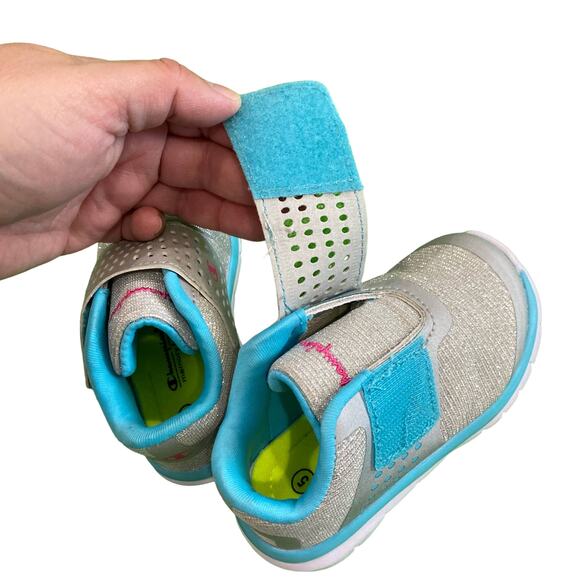 Champion Toddler Girls Silver Sparkle Sneakers 5T - Picture 6 of 6